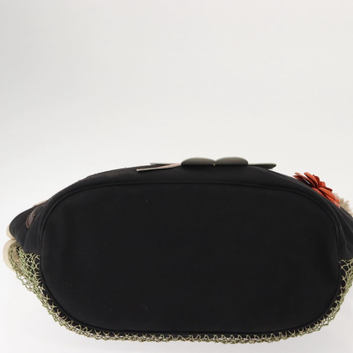 CHANEL Bysy Line Tote Bag Canvas Black CC Auth SW1726