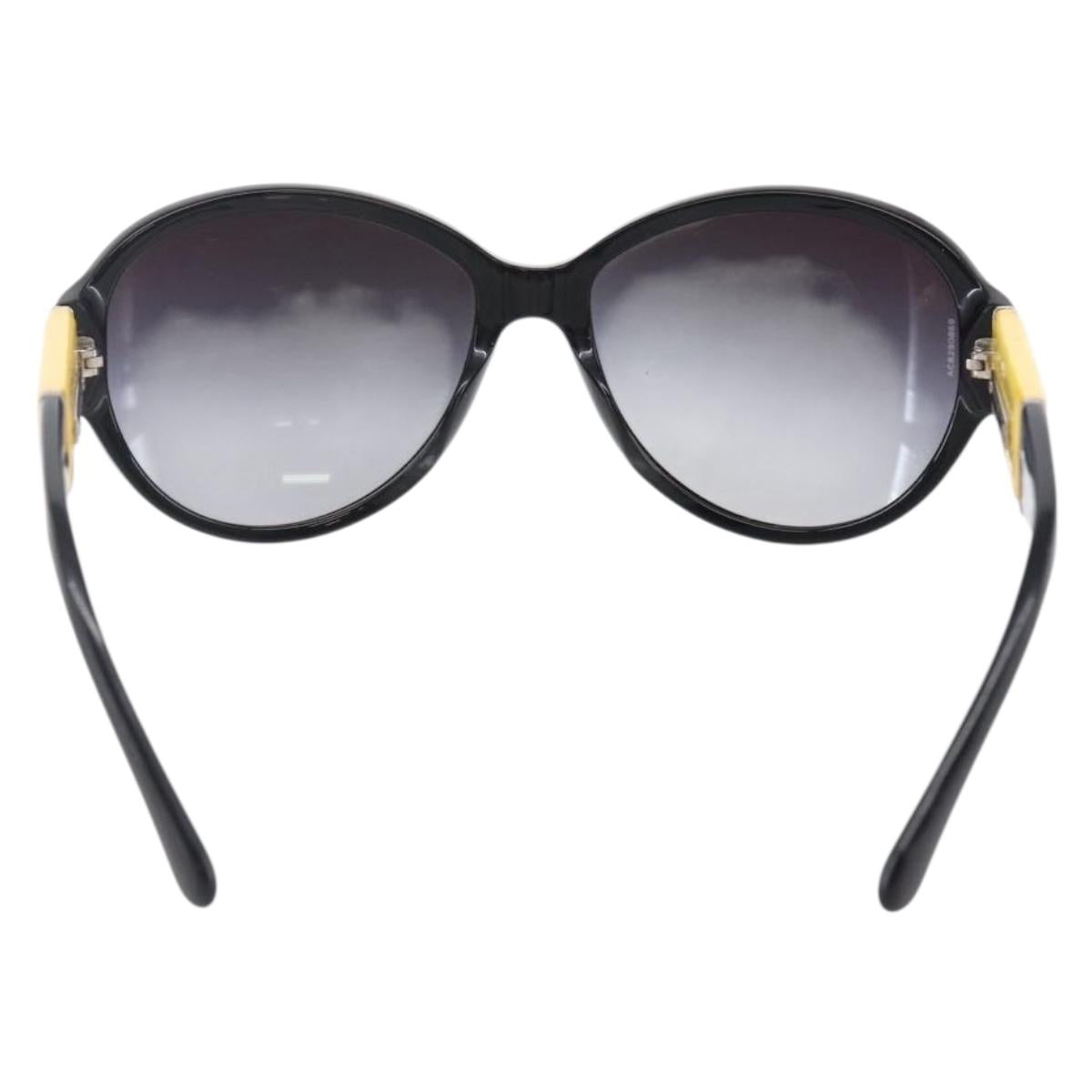 CHANEL COCO Mark Sunglasses plastic Black Yellow 5229 CC Auth SW1742