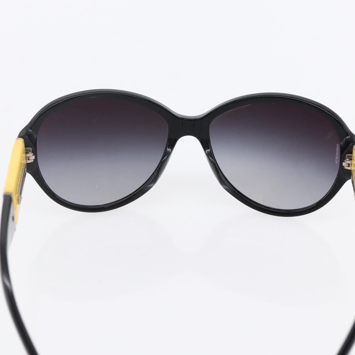 CHANEL COCO Mark Sunglasses plastic Black Yellow 5229 CC Auth SW1742