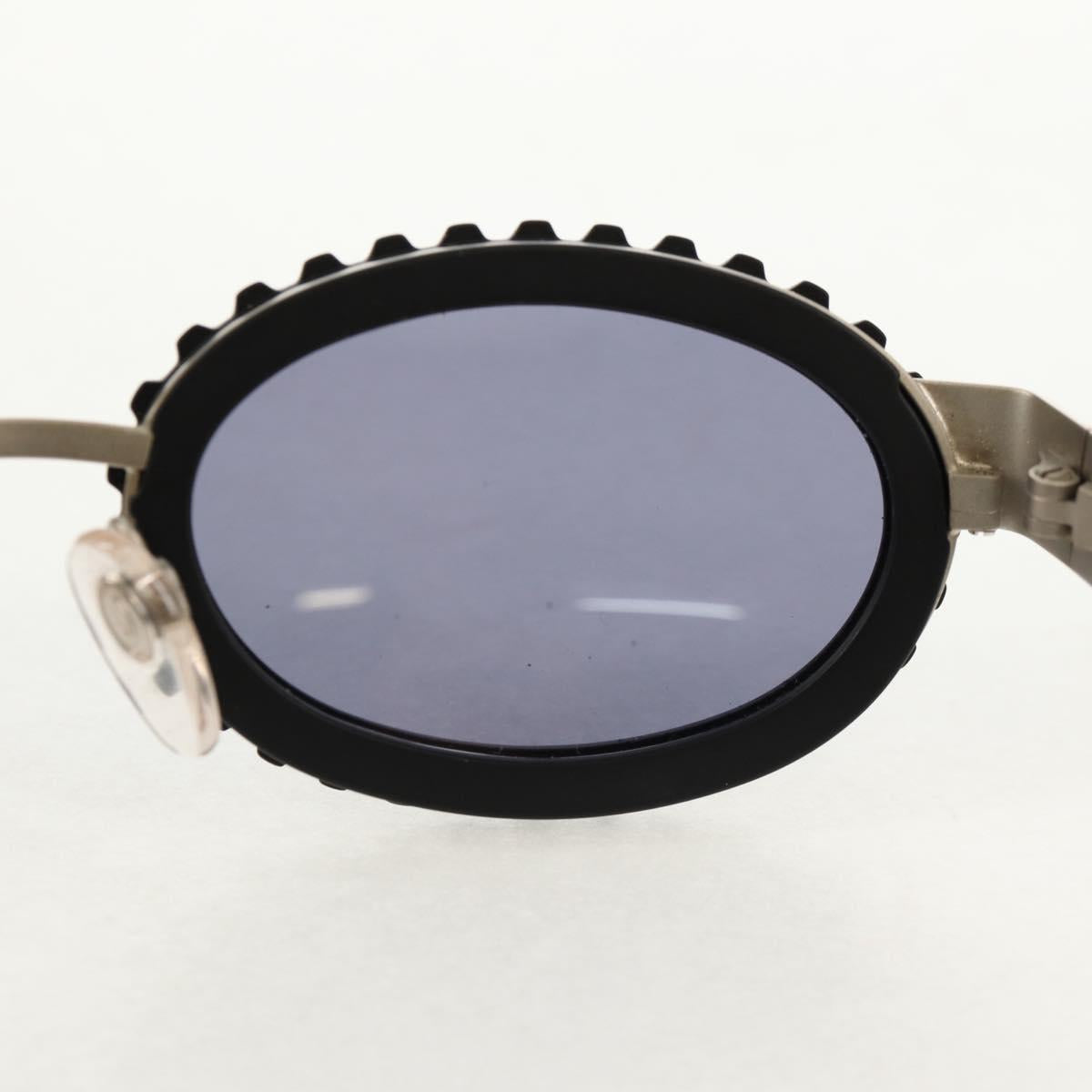 CHANEL 31 RUE CAMBON Sunglasses Metal Silver Black 10506 90405 CC Auth SW1746V