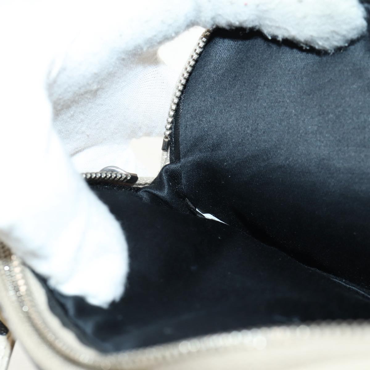 Miu Miu Shoulder Bag Leather Beige Silver Auth SW1747V