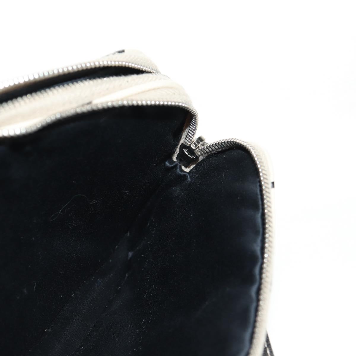 Miu Miu Shoulder Bag Leather Beige Silver Auth SW1747V