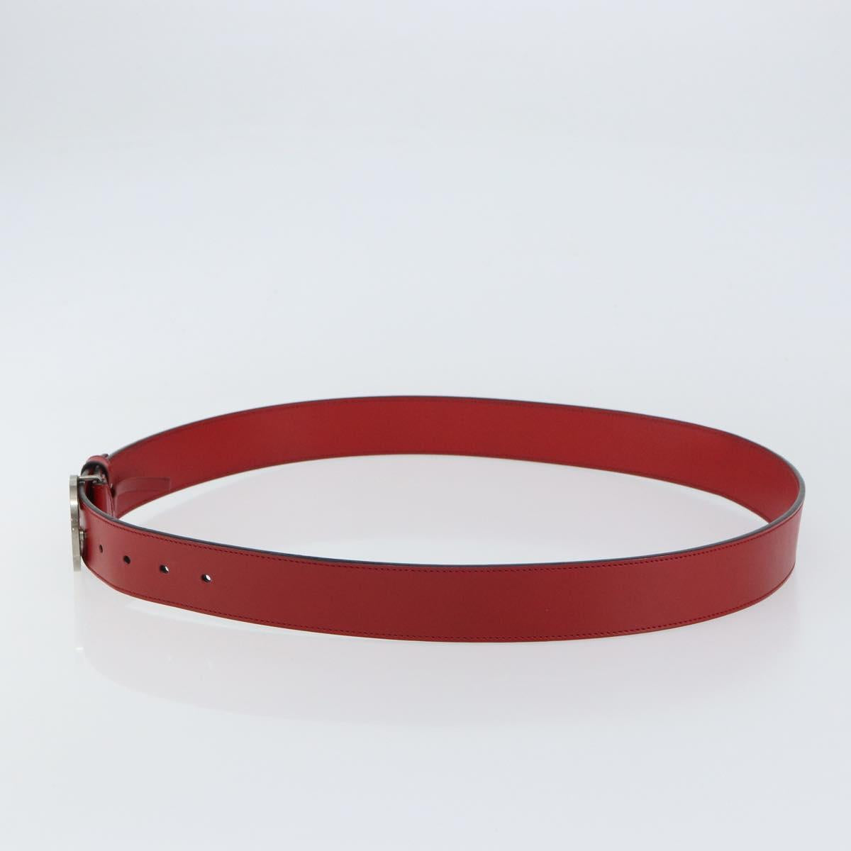 GUCCI Belt Leather 46.1"" Red 105 42 493075 Auth SW1756