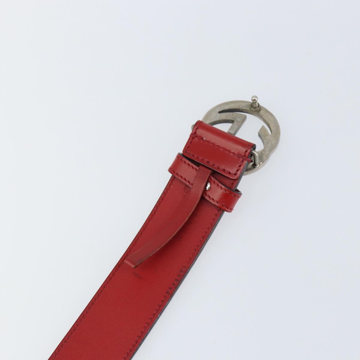 GUCCI Belt Leather 46.1"" Red 105 42 493075 Auth SW1756