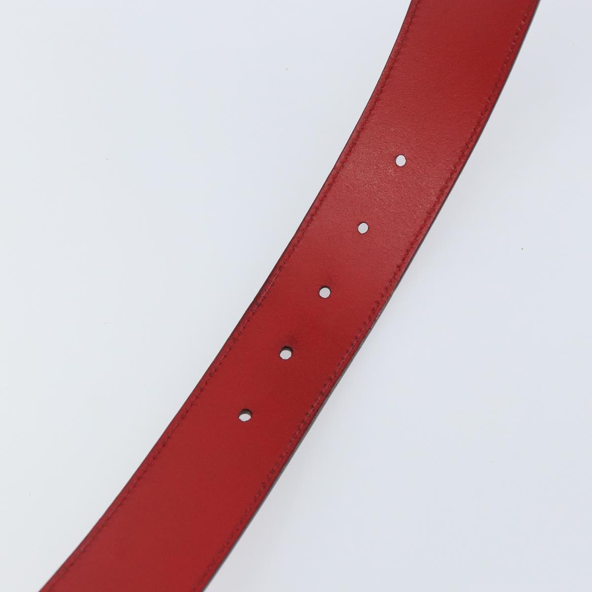 GUCCI Belt Leather 46.1"" Red 105 42 493075 Auth SW1756