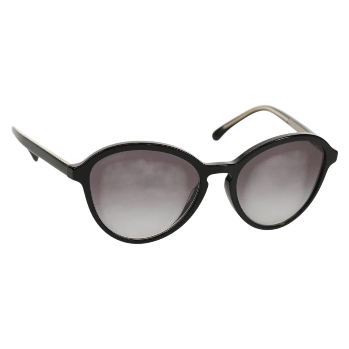 CHANEL Sunglasses plastic Black CC Auth SW1758M