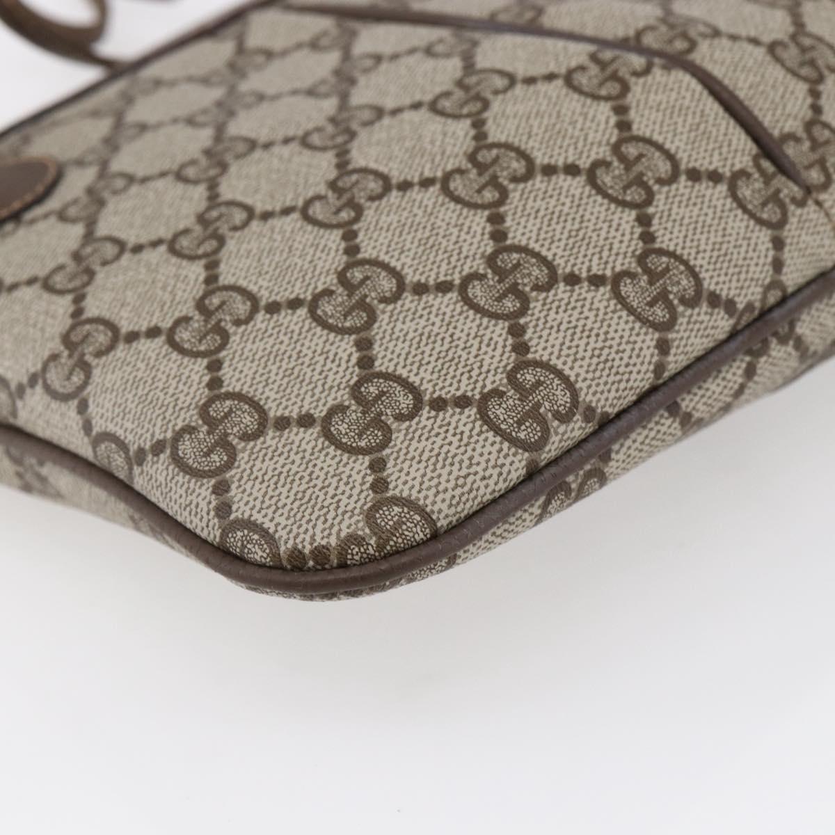 GUCCI GG Supreme Web Sherry Line Bag PVC Beige Gold 904 02 047 Auth SW1759