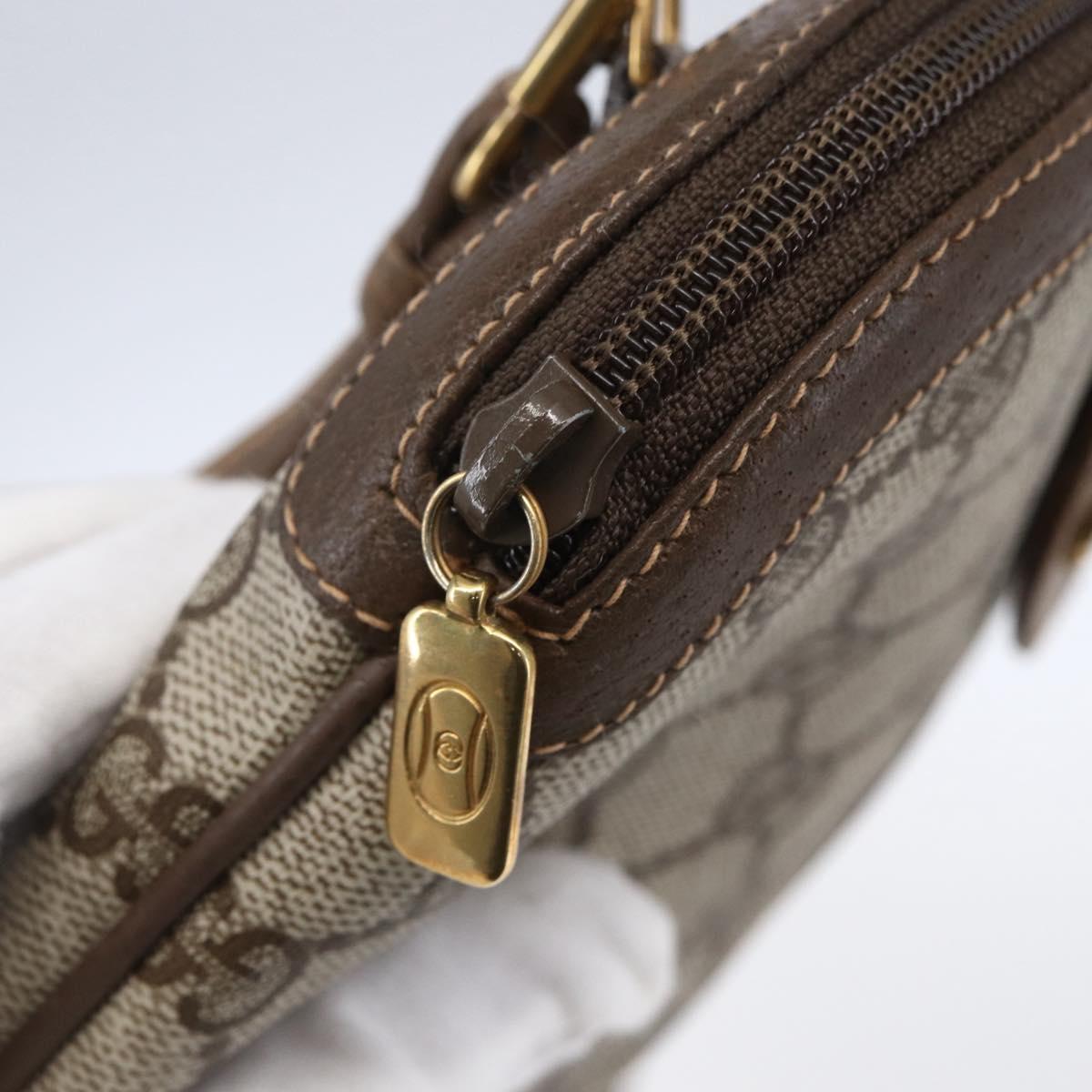 GUCCI GG Supreme Web Sherry Line Bag PVC Beige Gold 904 02 047 Auth SW1759