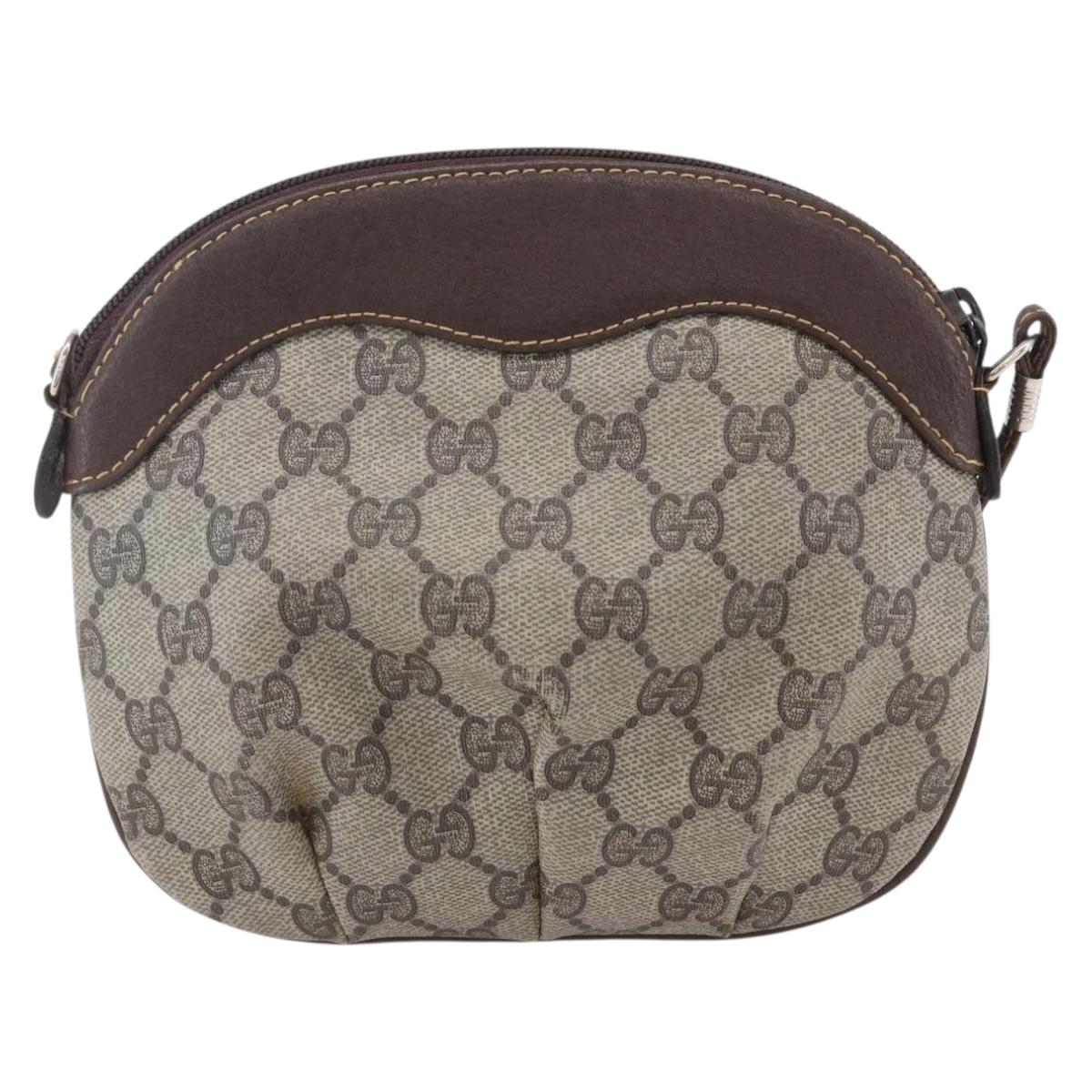 GUCCI GG Supreme Shoulder Bag PVC Beige Gold 40 02 023 Auth SW1760