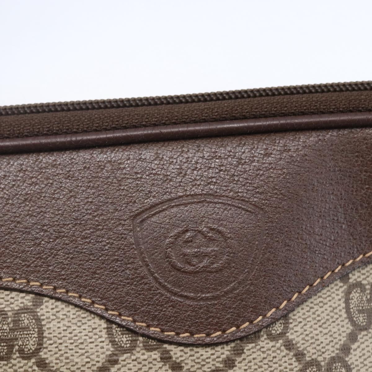 GUCCI GG Supreme Shoulder Bag PVC Leather Beige Gold 007 14 6428 Auth SW1761