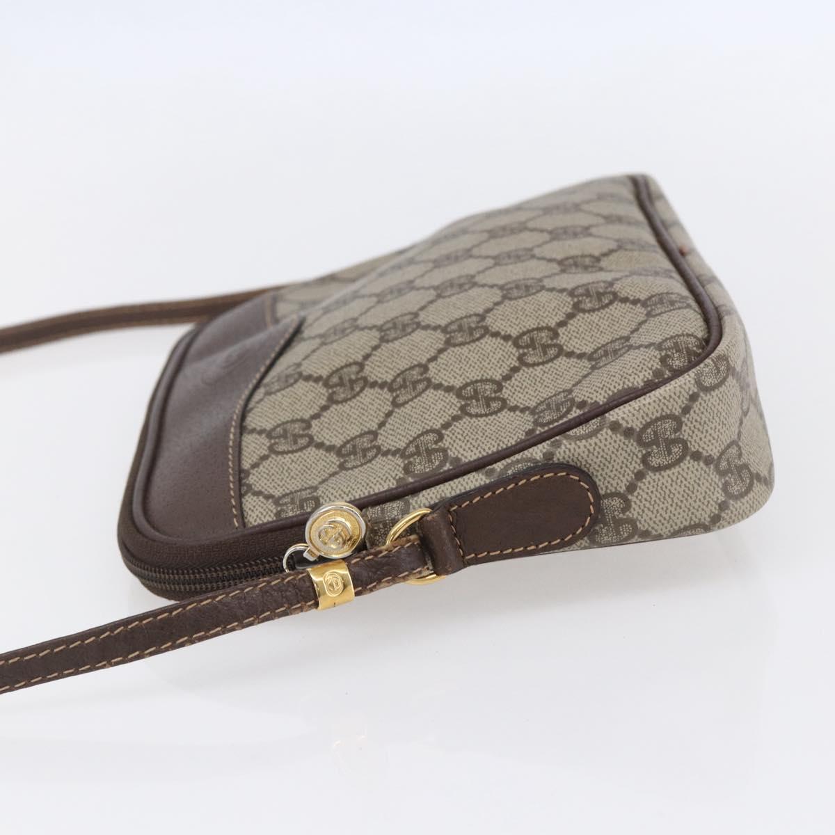 GUCCI GG Supreme Shoulder Bag PVC Leather Beige Gold 007 14 6428 Auth SW1761