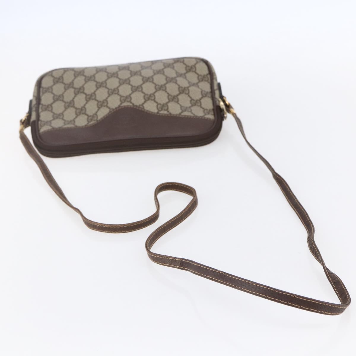 GUCCI GG Supreme Shoulder Bag PVC Leather Beige Gold 007 14 6428 Auth SW1761