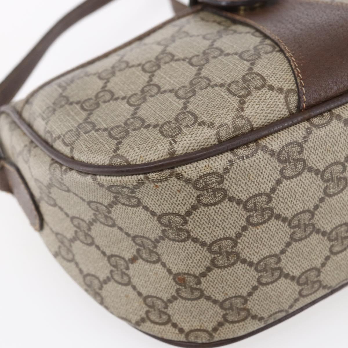 GUCCI GG Supreme Web Sherry Line Bag PVC Beige Gold Red 89 02 032 Auth SW1762