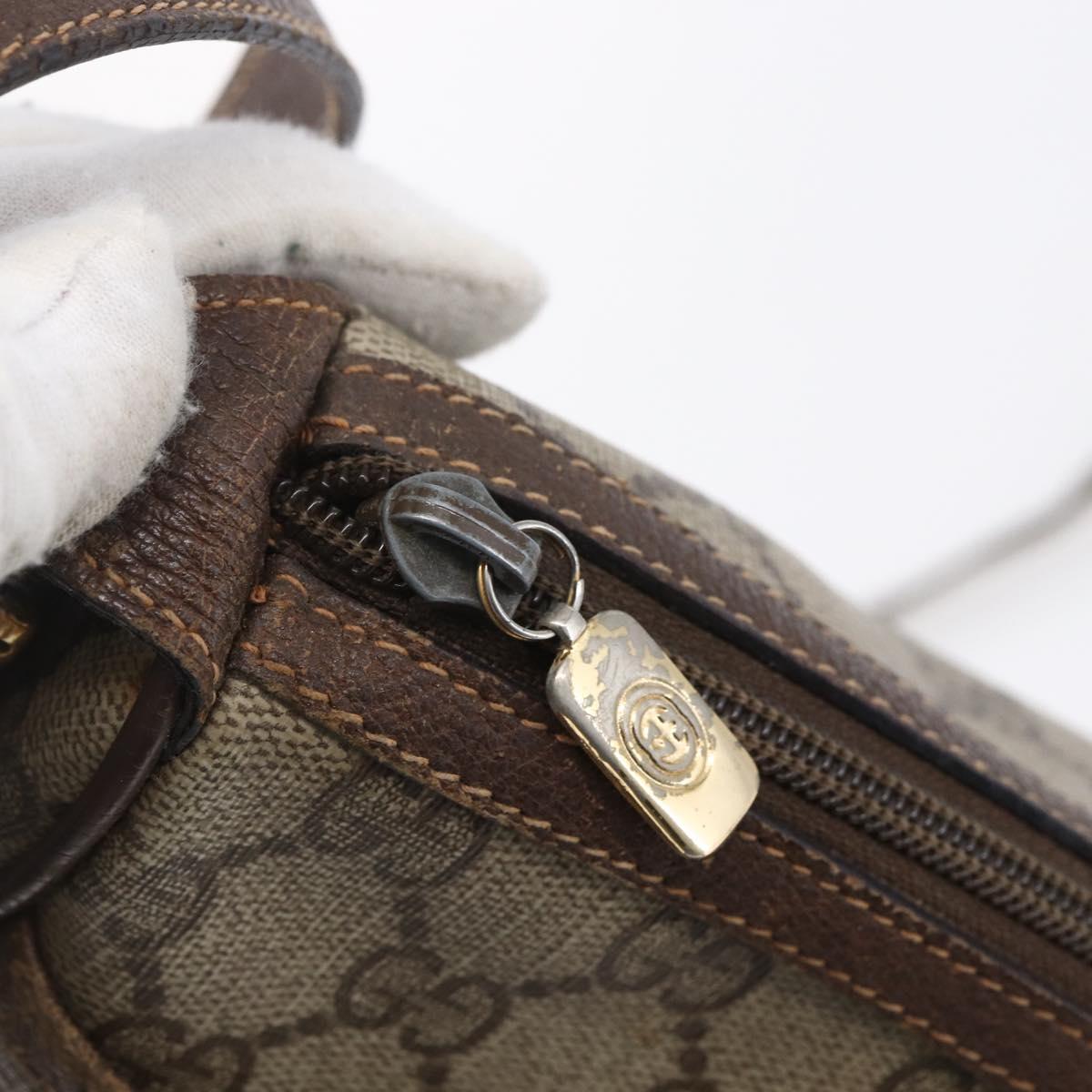 GUCCI GG Supreme Web Sherry Line Bag PVC Beige Gold Red 89 02 032 Auth SW1762