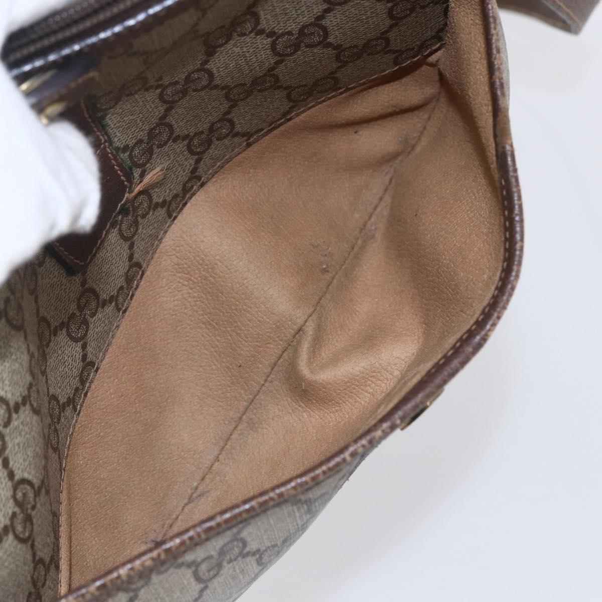 GUCCI GG Supreme Web Sherry Line Bag PVC Beige Gold Red 89 02 032 Auth SW1762