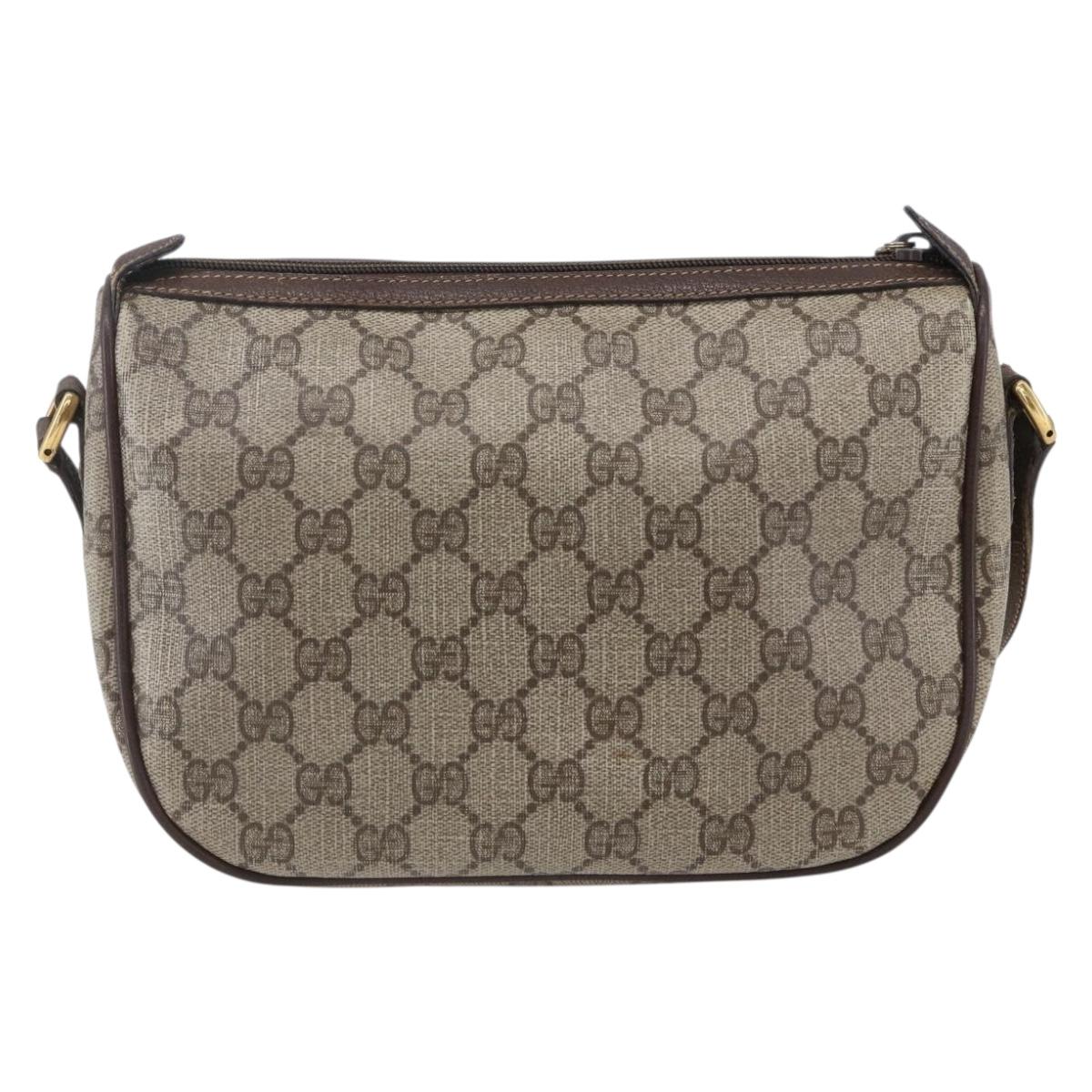 GUCCI GG Supreme Web Sherry Line Bag PVC Beige Gold Red 89 02 032 Auth SW1762