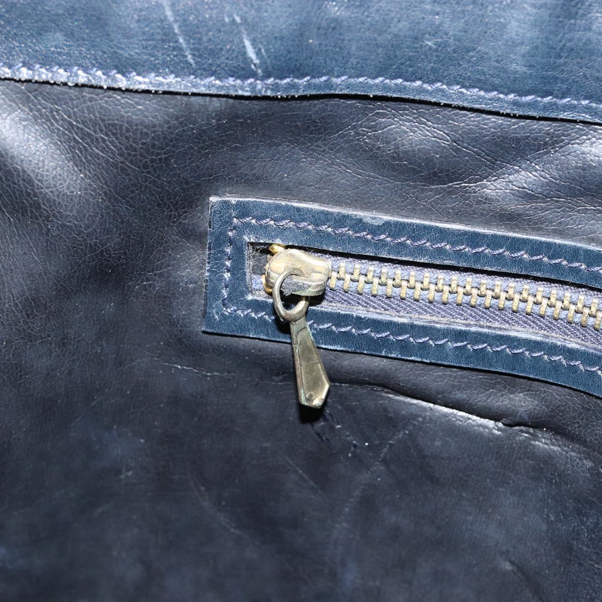 GUCCI GG Supreme Sherry Line Shoulder Bag Navy Gold Auth SW1763