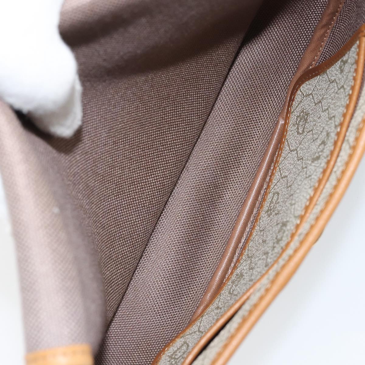 Christian Dior Honeycomb Canvas Shoulder Bag PVC Beige Gold Auth SW1766