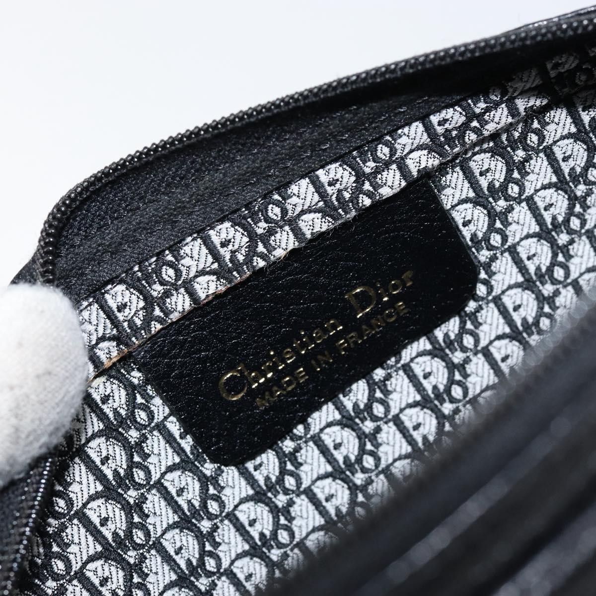 Christian Dior Shoulder Bag Leather Black Gold Auth SW1767