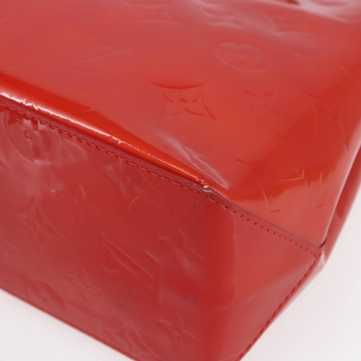 LOUIS VUITTON Monogram Vernis Reade PM Hand Bag Red Rouge M91088 LV Auth SW1770