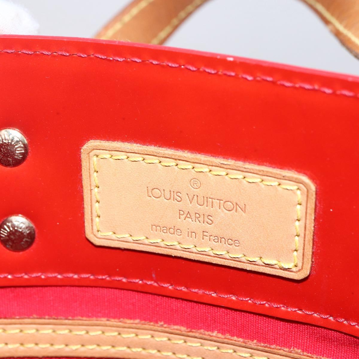 LOUIS VUITTON Monogram Vernis Reade PM Hand Bag Red Rouge M91088 LV Auth SW1770