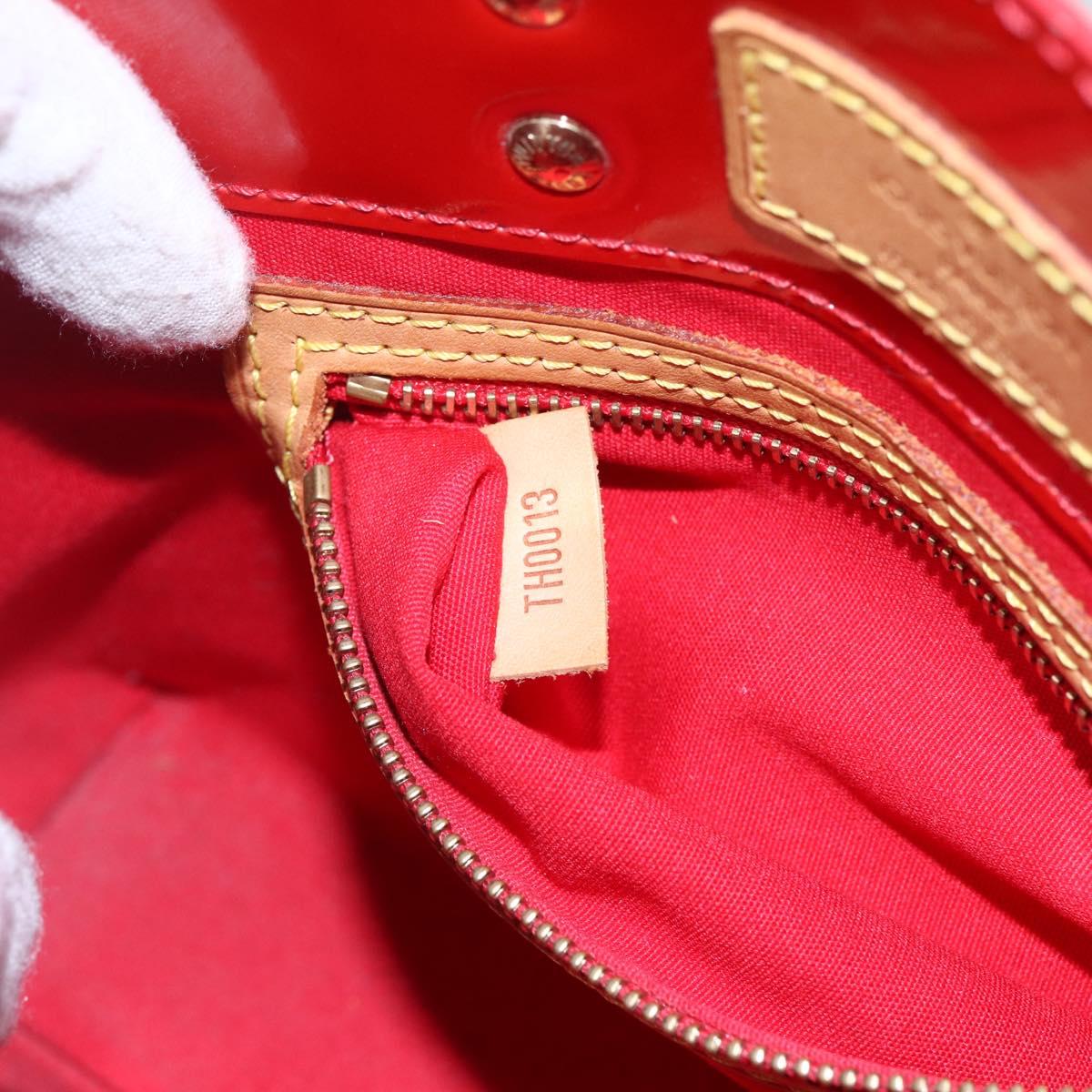 LOUIS VUITTON Monogram Vernis Reade PM Hand Bag Red Rouge M91088 LV Auth SW1770