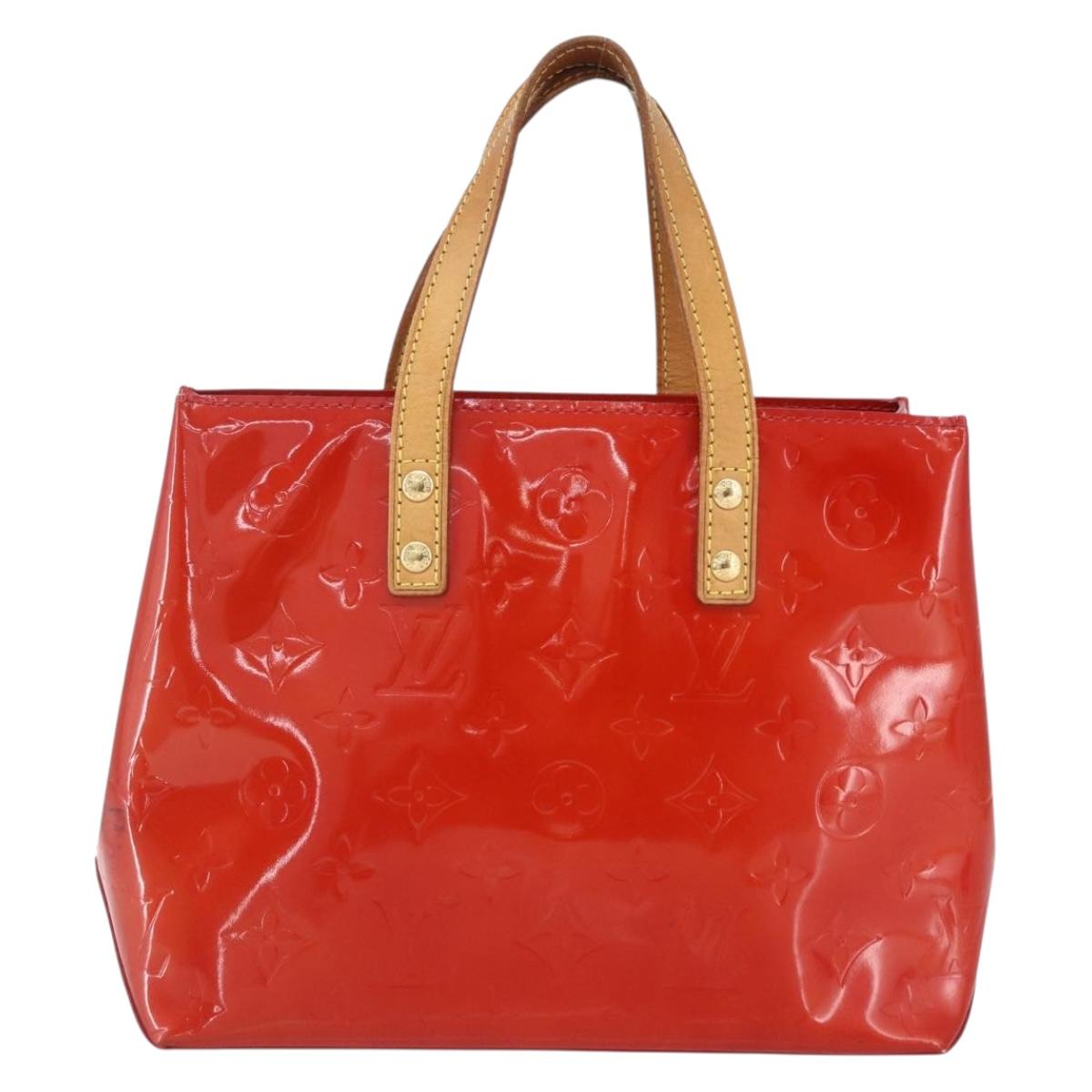 LOUIS VUITTON Monogram Vernis Reade PM Hand Bag Red Rouge M91088 LV Auth SW1770