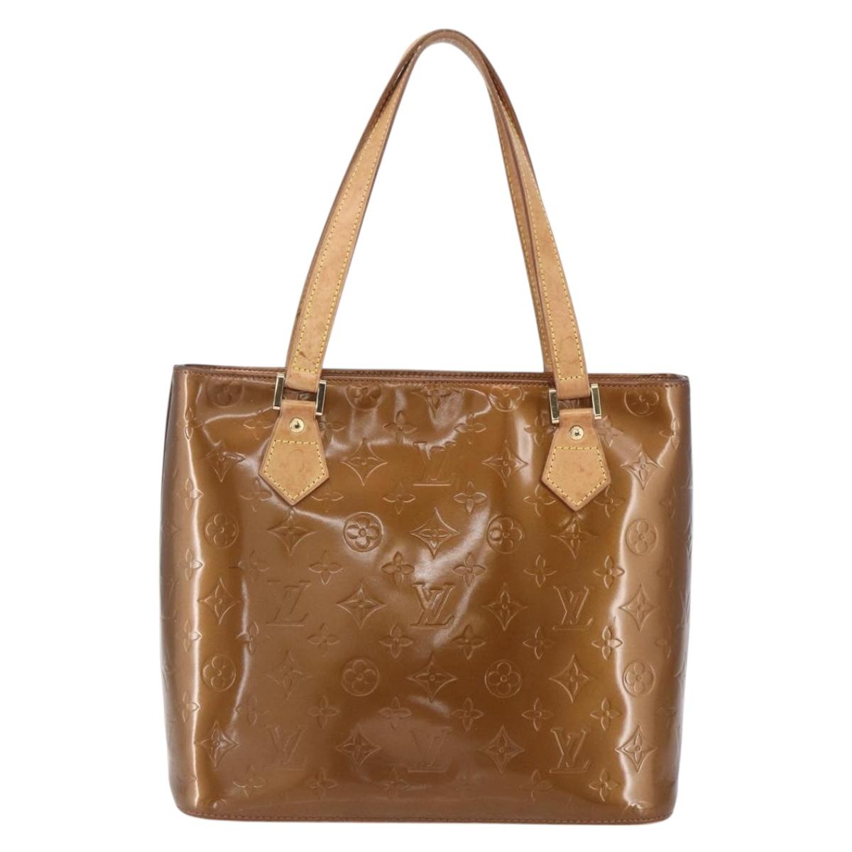 LOUIS VUITTON Monogram Vernis Houston Hand Bag Bronze M91122 LV Auth SW1772