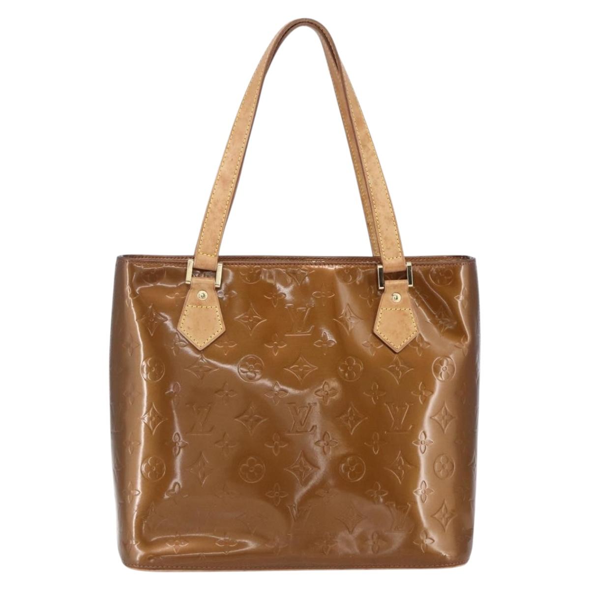 LOUIS VUITTON Monogram Vernis Houston Hand Bag Bronze M91122 LV Auth SW1772