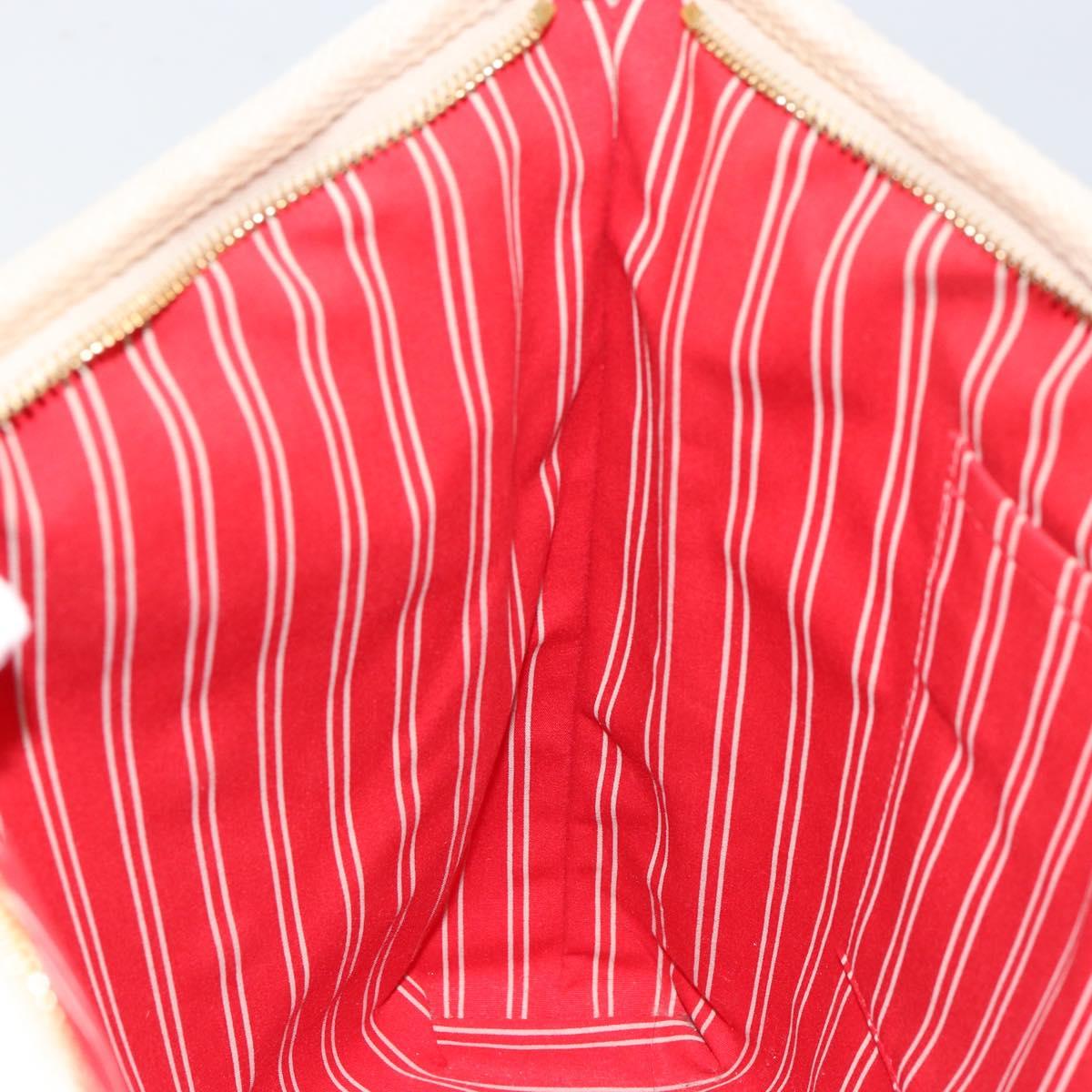 LOUIS VUITTON Antigua Cabas MM Tote Bag Canvas Beige Red M40035 LV Auth SW1779