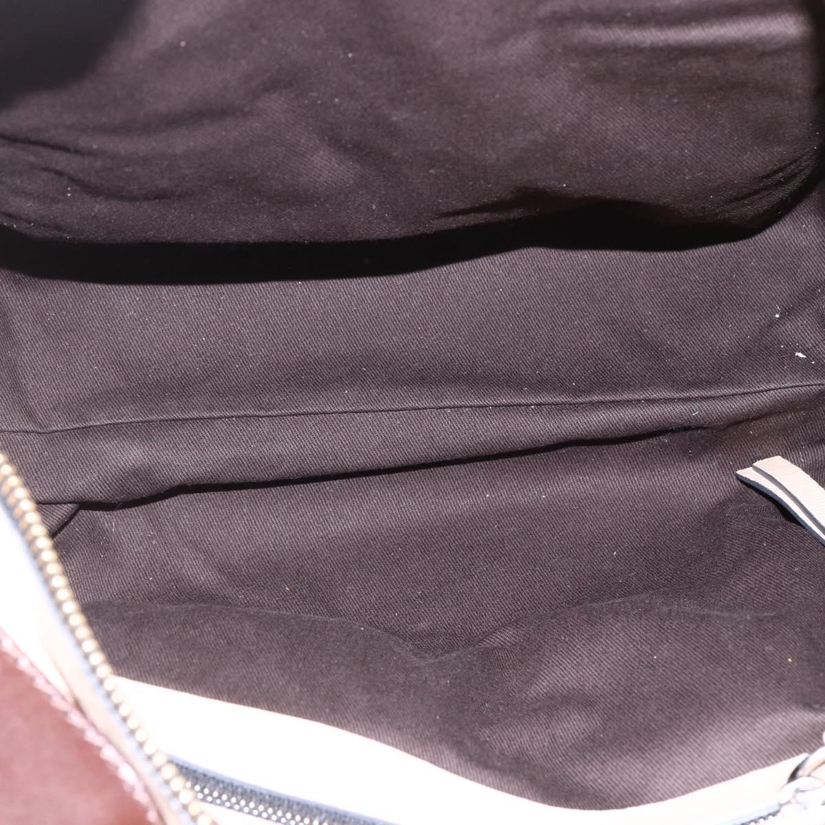 Chloe Tote Bag Leather Beige Brown Auth SW1787