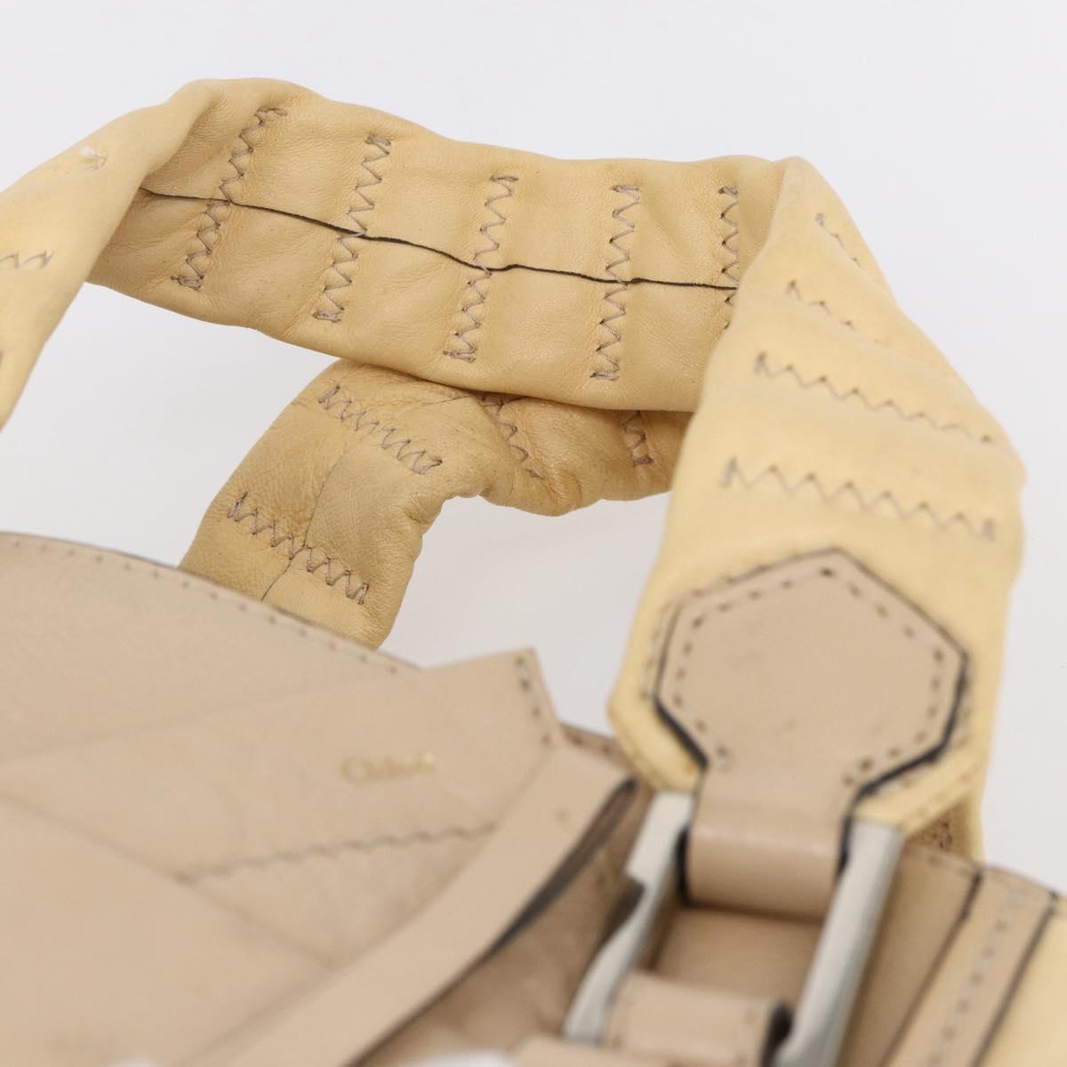 Chloe Tote Bag Leather Beige Brown Auth SW1787