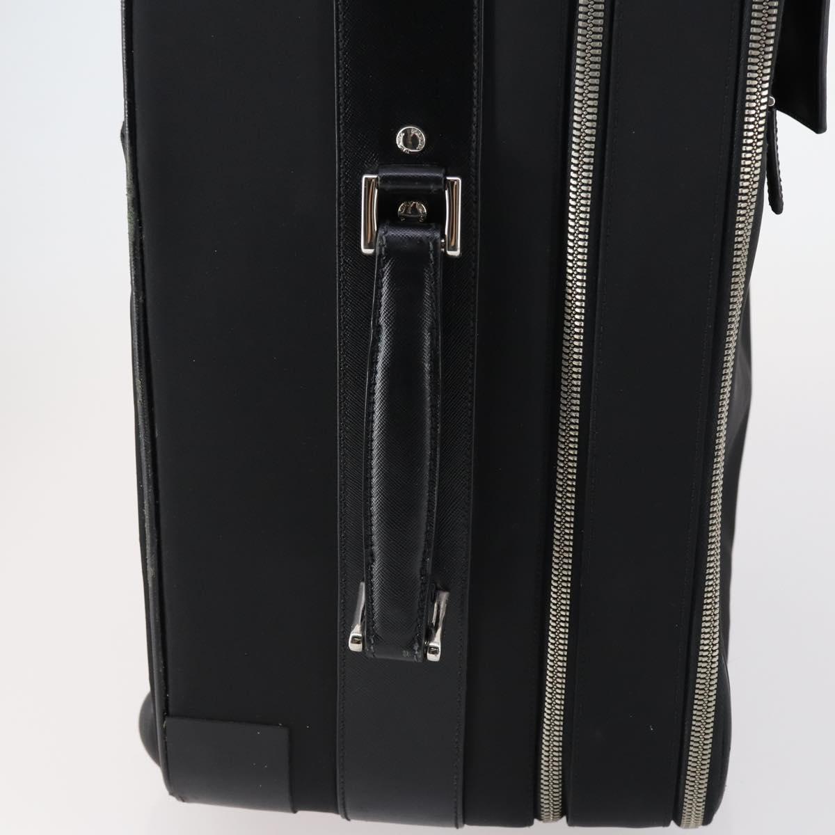 PRADA Carry Case Nylon Leather Black Silver Auth SW1789