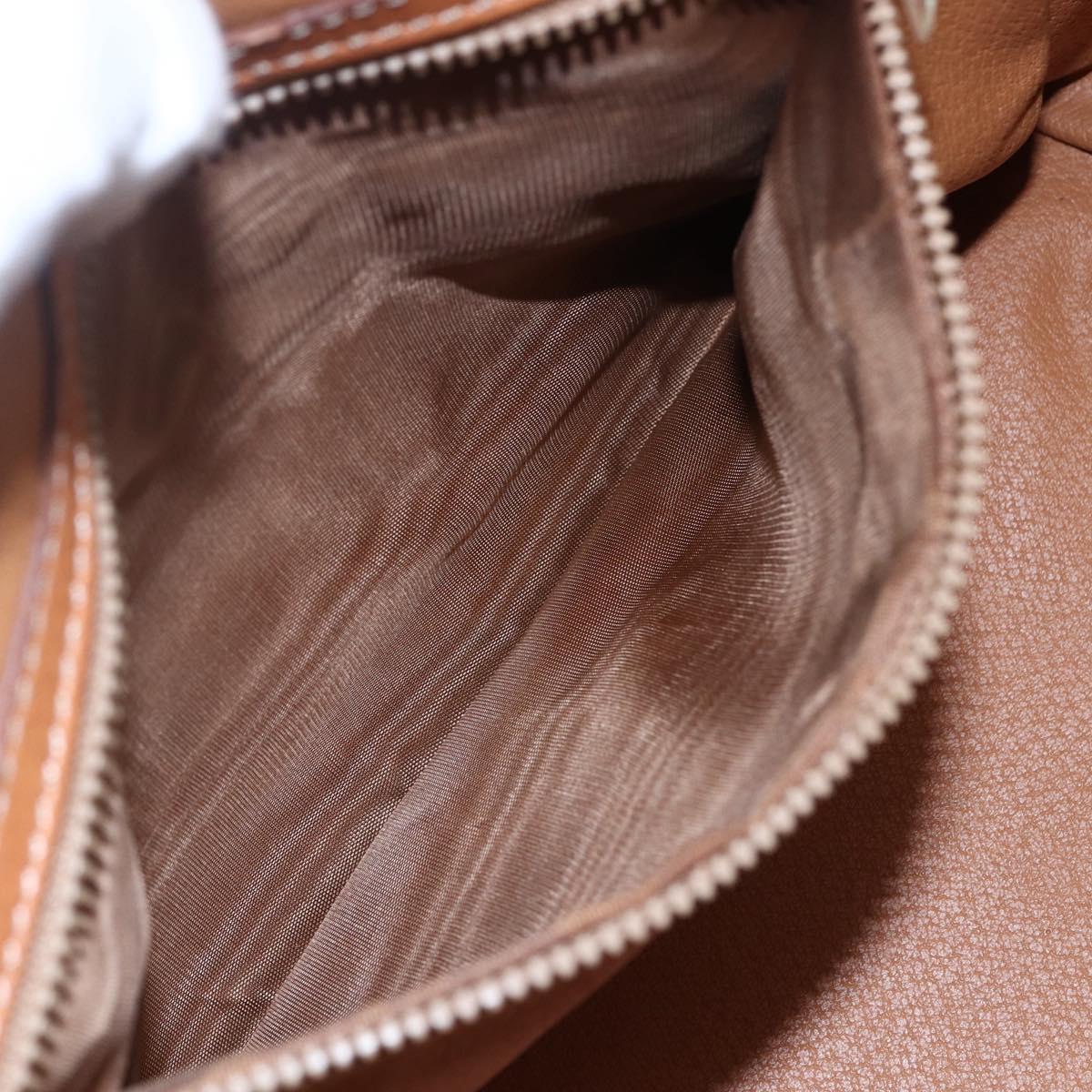 CELINE Macadam Canvas Hand Bag PVC Leather Brown Gold Auth SW1791