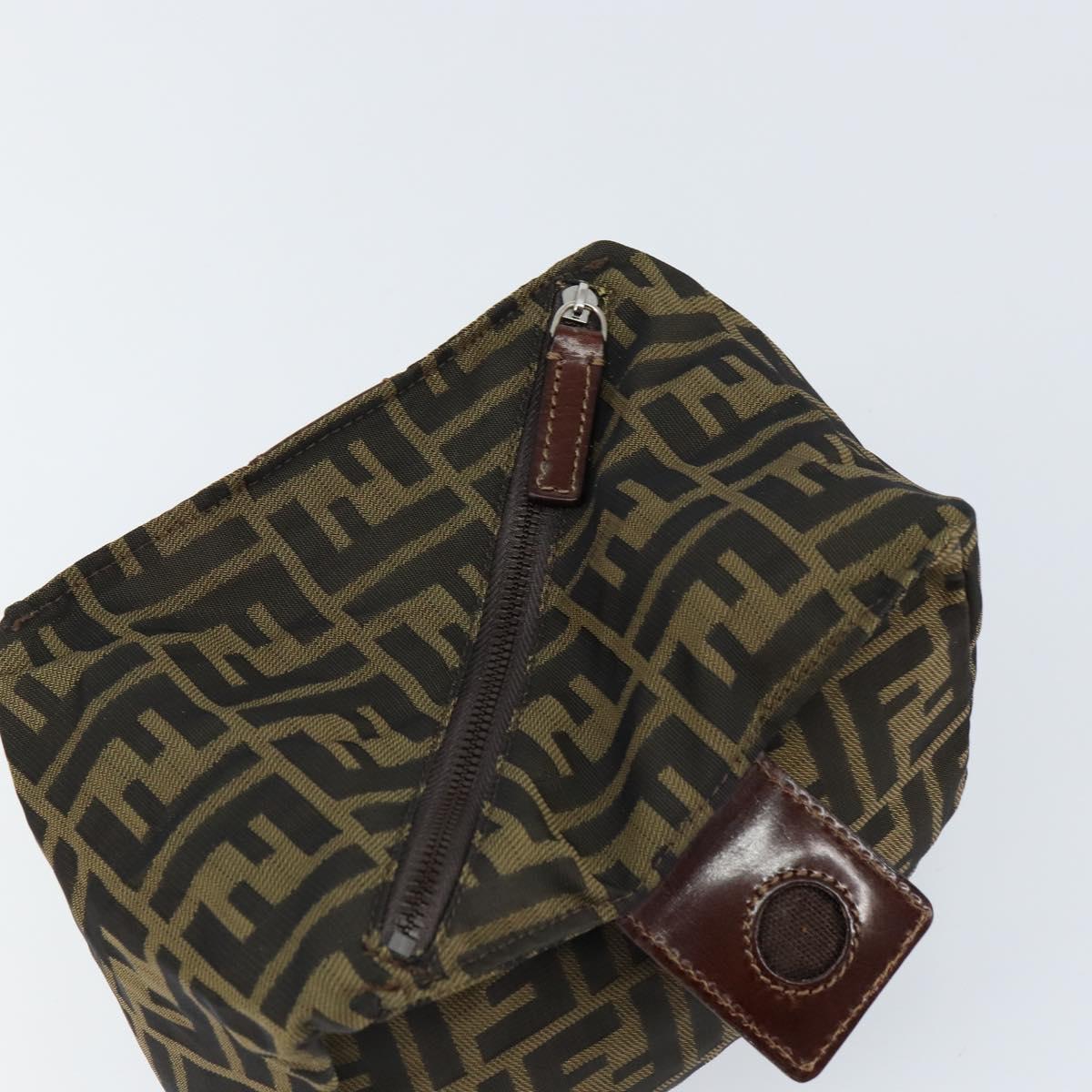 FENDI Zucca Canvas Clutch Bag Black Brown Auth SW1796