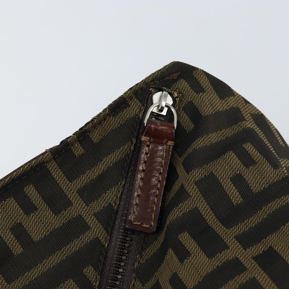 FENDI Zucca Canvas Clutch Bag Black Brown Auth SW1796