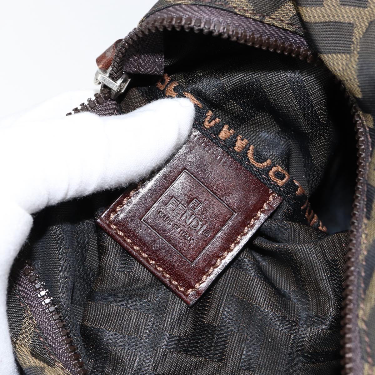 FENDI Zucca Canvas Clutch Bag Black Brown Auth SW1796