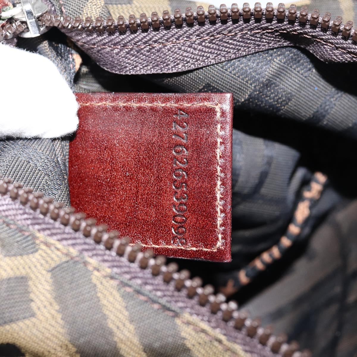 FENDI Zucca Canvas Clutch Bag Black Brown Auth SW1796