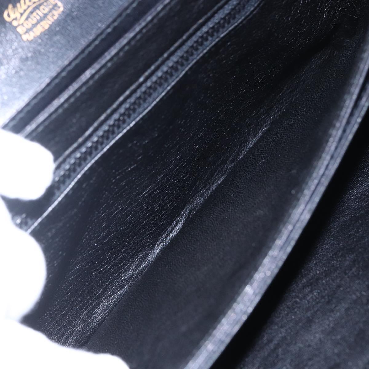 FENDI Shoulder Bag Leather Black Gold Auth SW1797