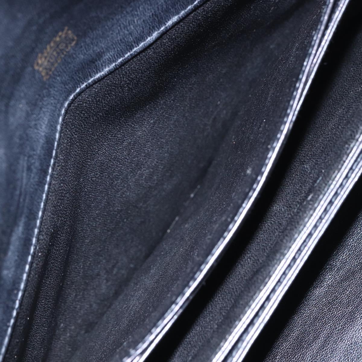 FENDI Shoulder Bag Leather Black Gold Auth SW1797