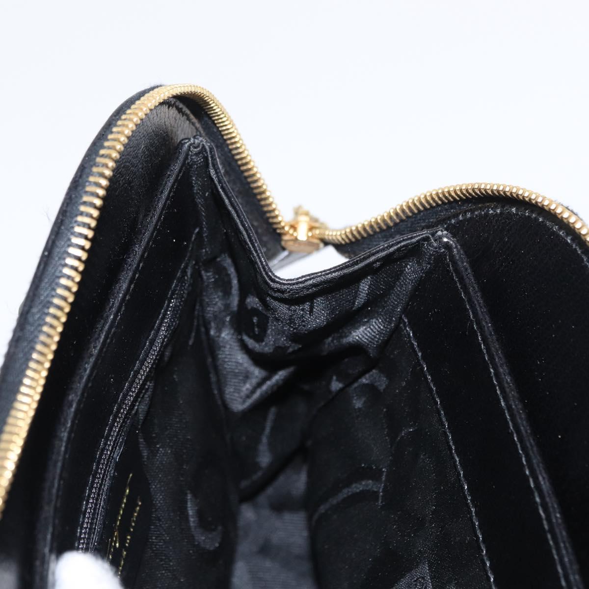 Salvatore Ferragamo Gancini Hand Bag Leather Black Gold Auth SW1799