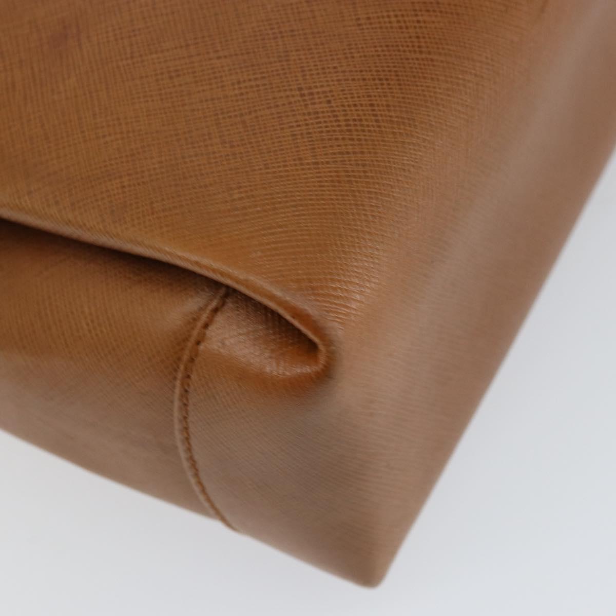 GUCCI Shoulder Bag Leather Brown Gold Auth SW1800