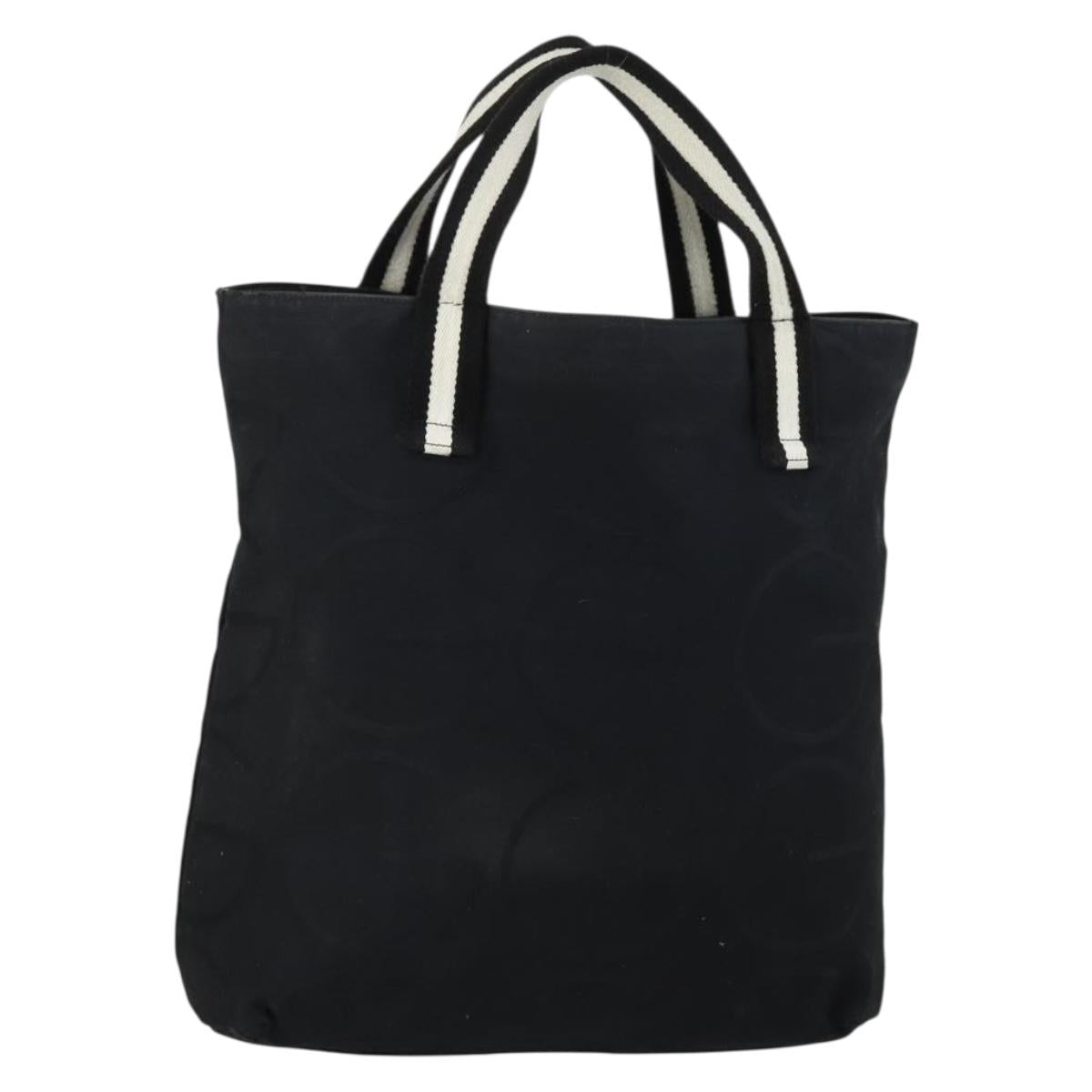 GUCCI GG Canvas Sherry Line Hand Bag Black 123439 Auth SW1801