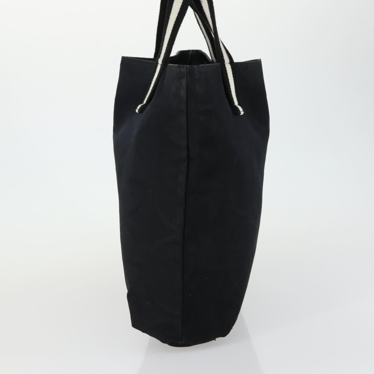 GUCCI GG Canvas Sherry Line Hand Bag Black 123439 Auth SW1801