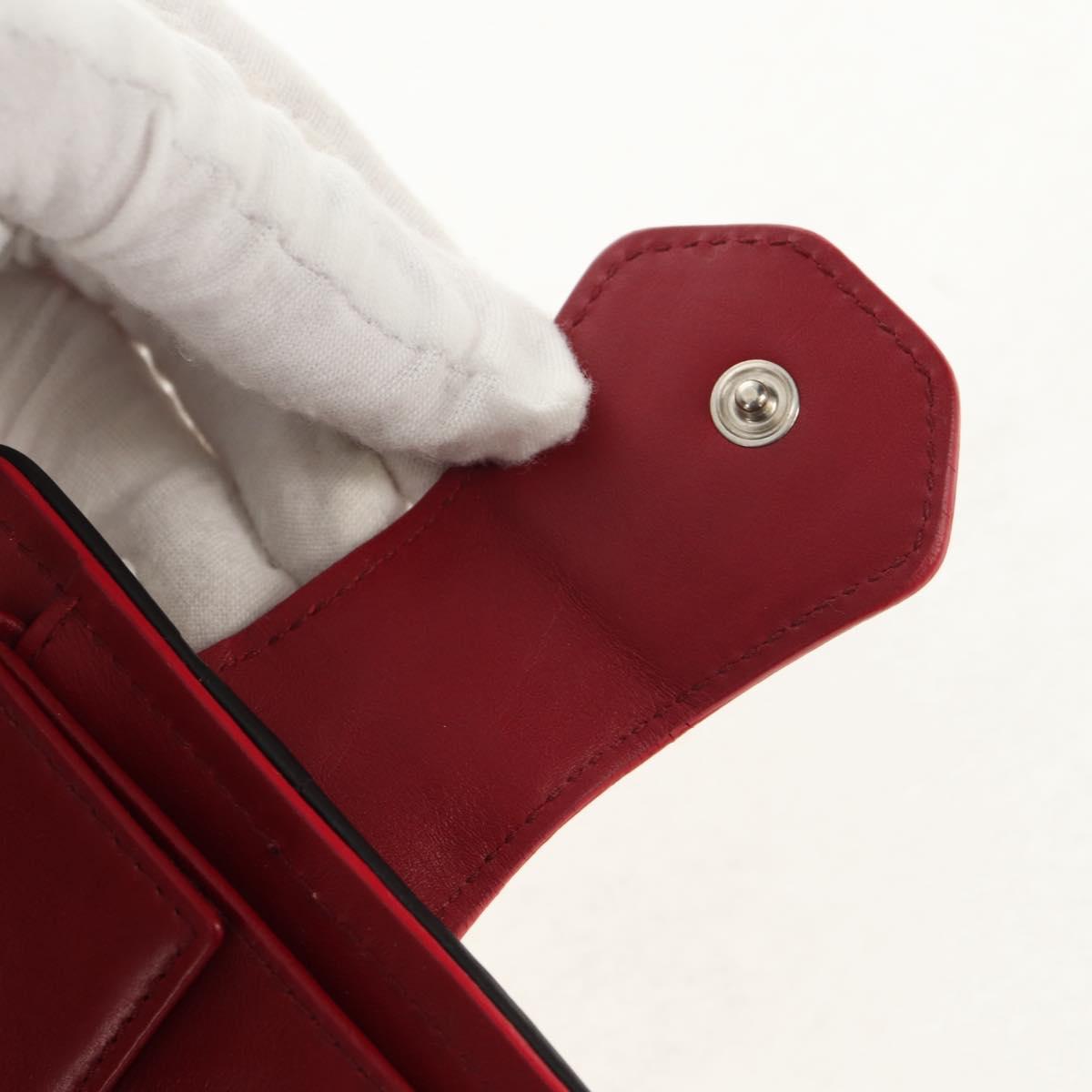 CELINE Bifold Wallet Leather White Auth SW1804AV