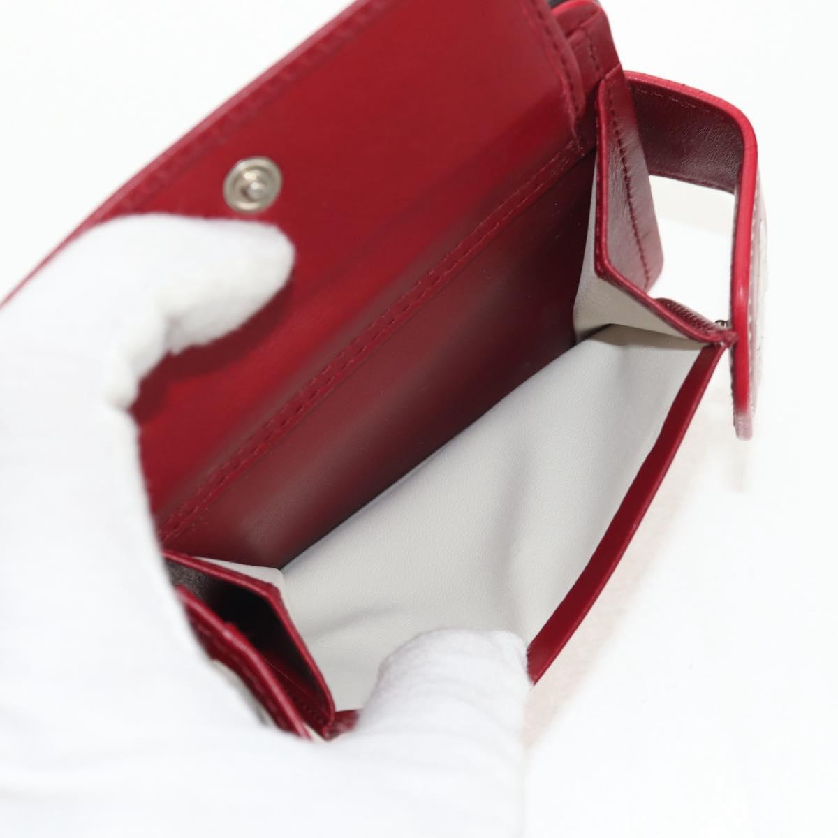 CELINE Bifold Wallet Leather White Auth SW1804AV