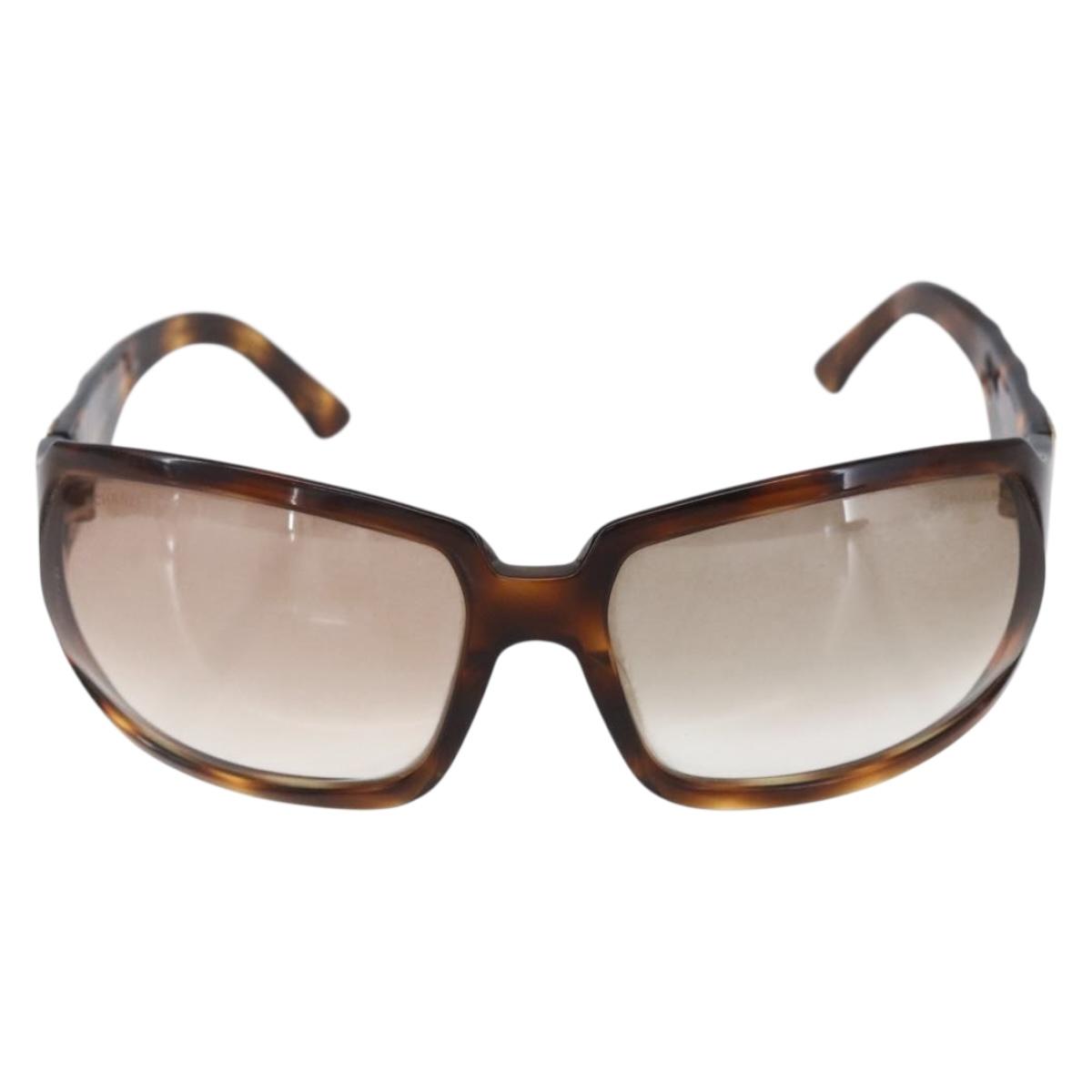 CHANEL Sunglasses plastic Brown CC Auth SW1806