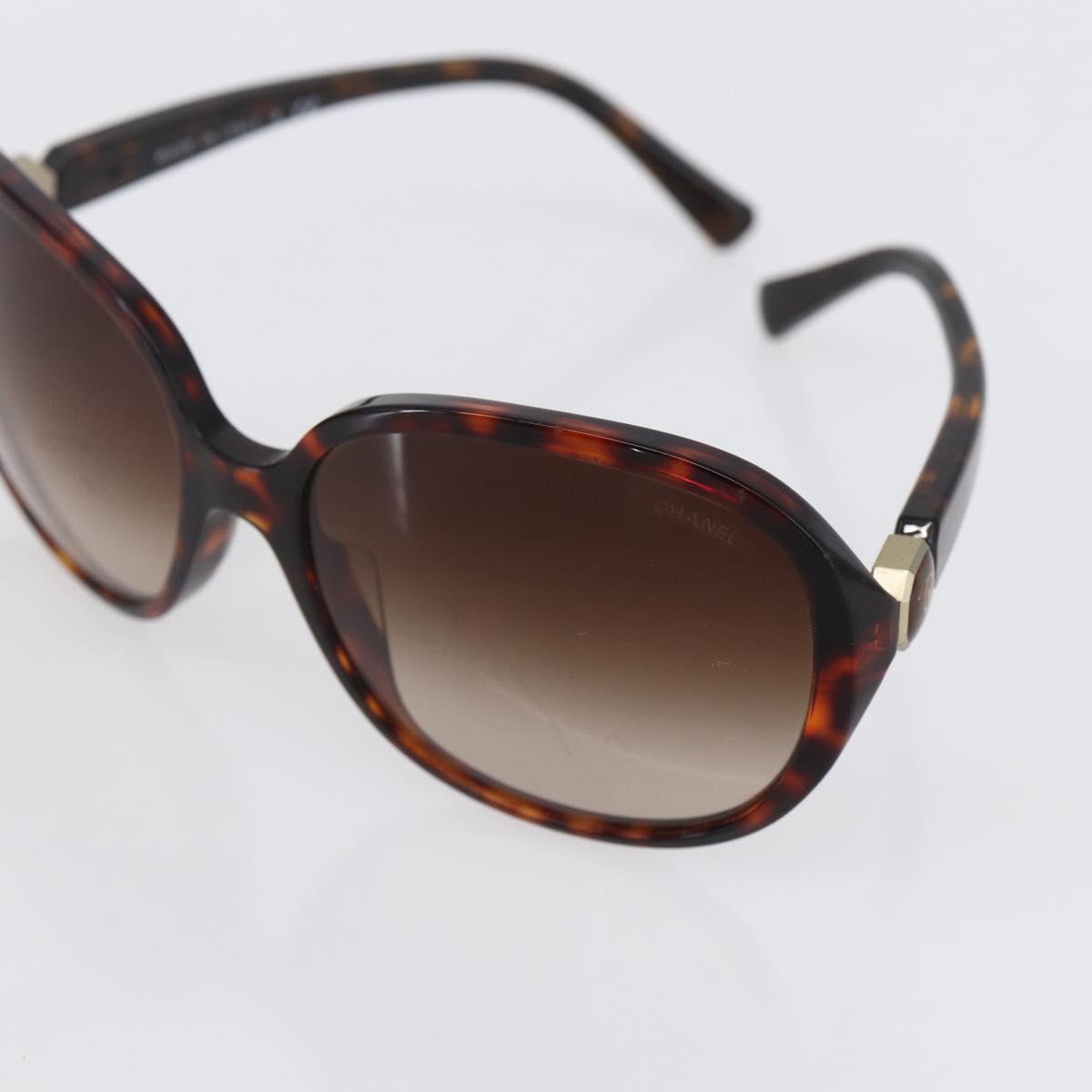 CHANEL Sunglasses plastic Brown CC Auth SW1807