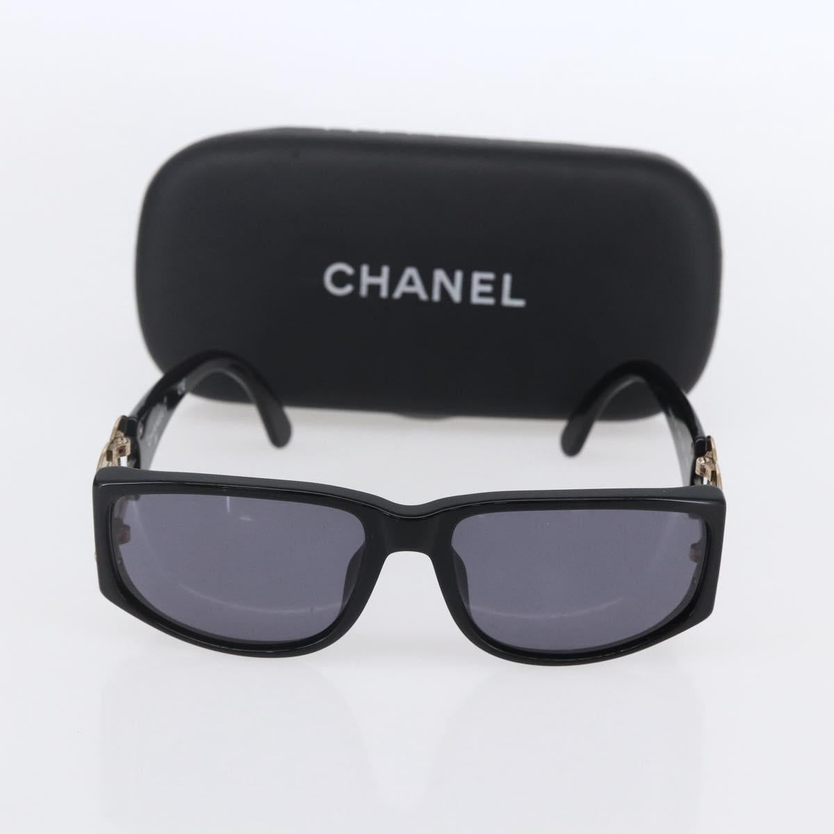 CHANEL Sunglasses plastic Black CC Auth SW1813