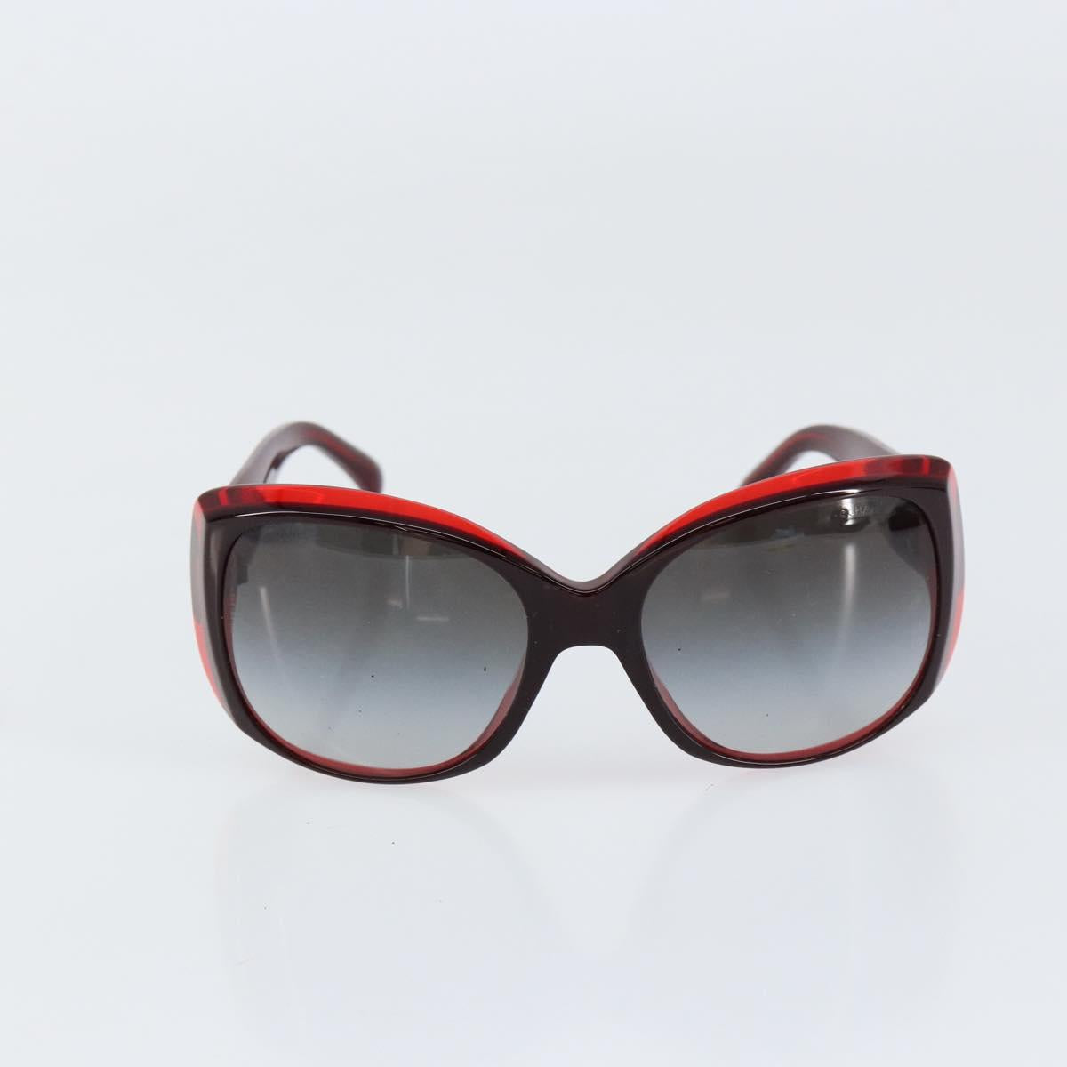 CHANEL Sunglasses plastic Red CC Auth SW1814